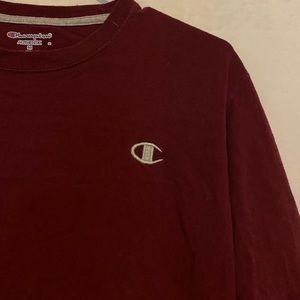 Dark Red Long Sleeve Champion Tee
